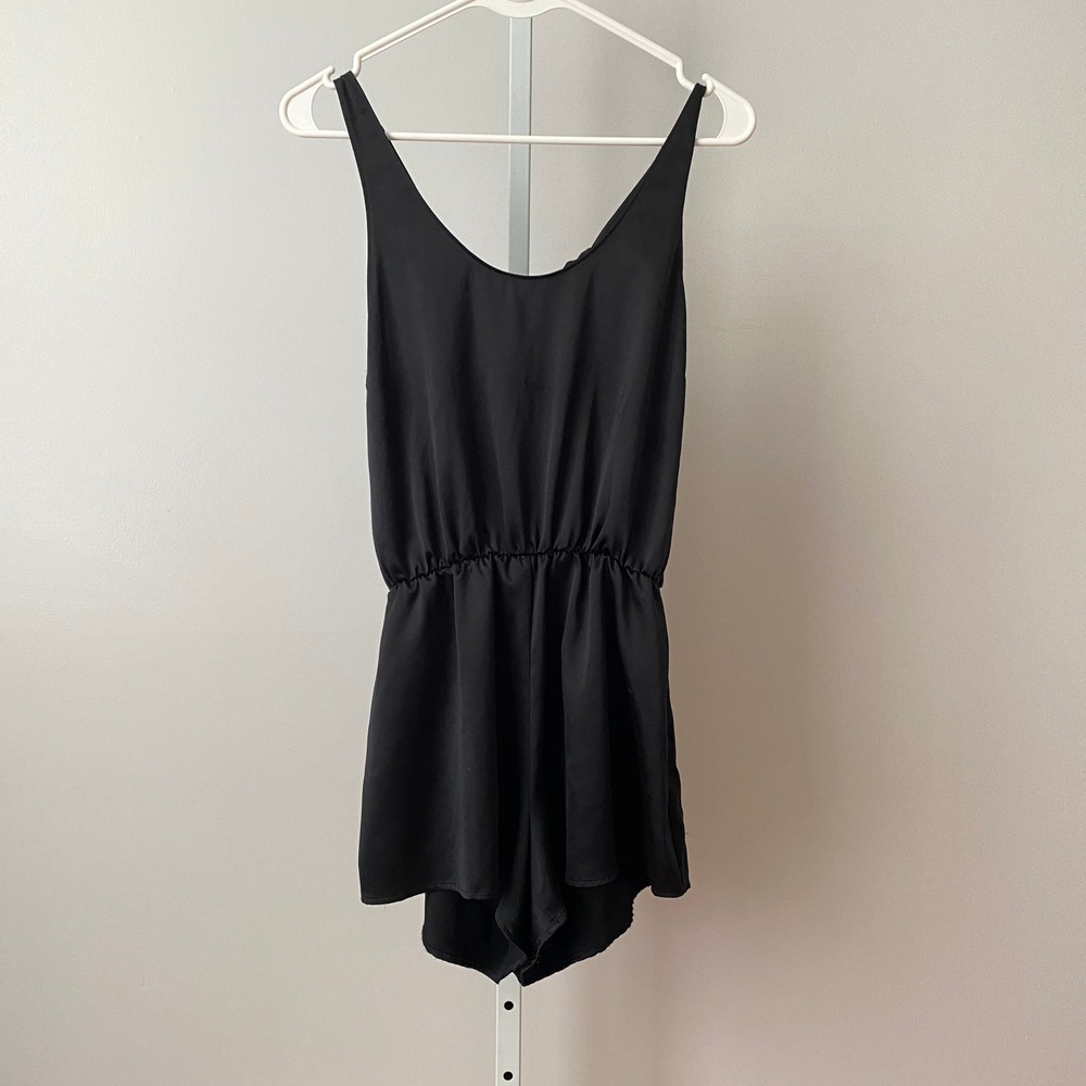 Victoria's Secret S Black Romper Tie Backโ Jumpsuit Lingerie Coquette Boudoir